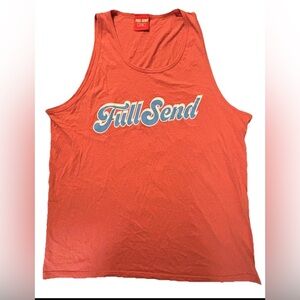 Full Send Bell Boys Sz.L Tank Top Coral Color  Popular Podcast